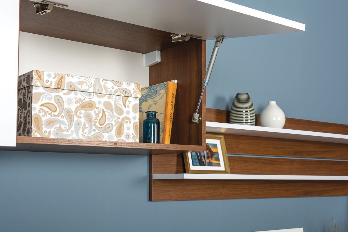 ИСНЯТО Гринвич 08.116 Полка навесная, цвет орех селект каминный/белый премиум, ШхГхВ 120х18,6х17 см. | фото 4