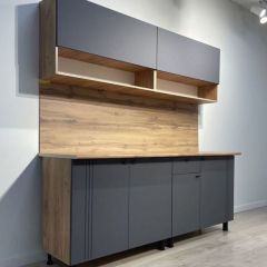 Кухонный гарнитур «Монако» 2.0 м Серия 2 МДФ с фрезеровкой (Дуб Золотой/Графит) | фото 4